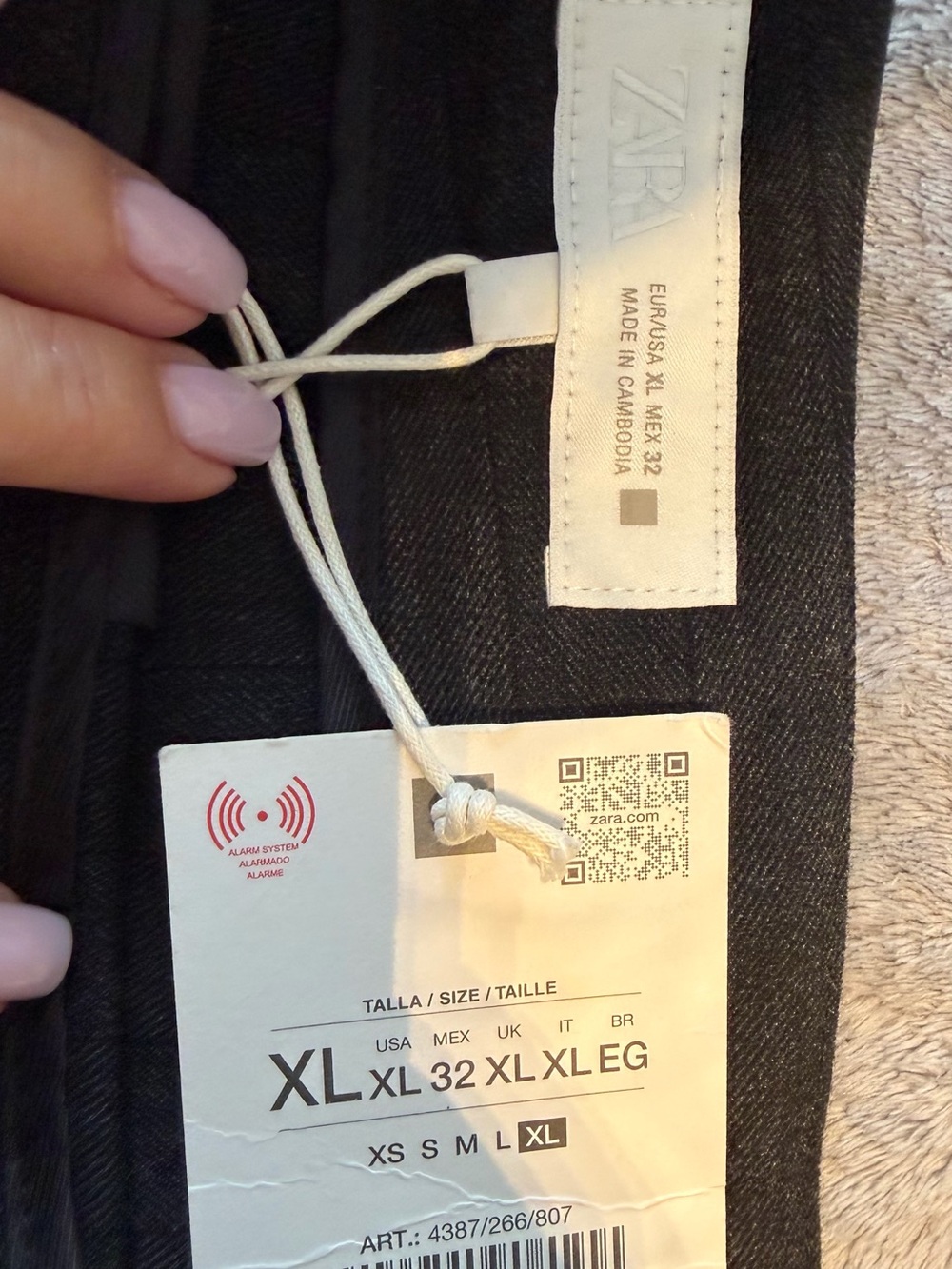 NWT ZARA Dark Grey Pinstripe Tailored Dress Pants Size XL - Picture 13 of 14